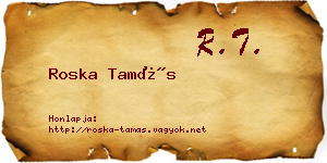 Roska Tamás névjegykártya